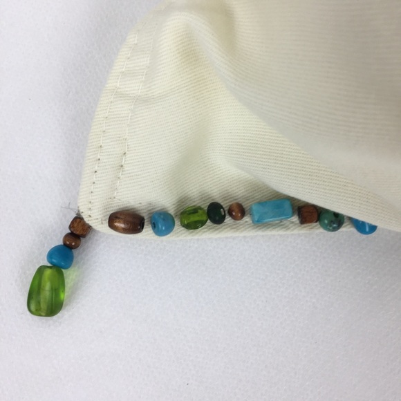 Turquoise & Glass Beaded Accent Pillow - Picture 4 of 6